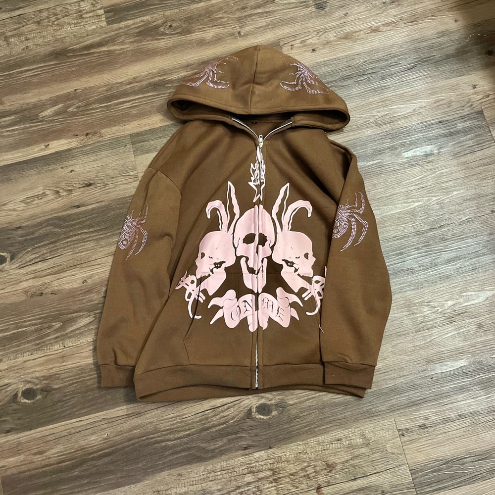 Brown Y2k Zip Up